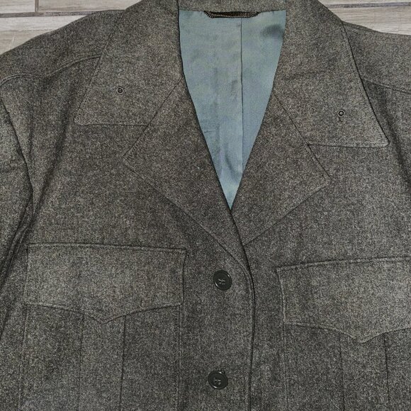 Sz.M*Mens Dark Green Military-Style Jacket--Button-Front--Lined - Picture 4 of 9